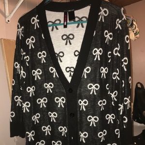 Black ribbon cardigan!!